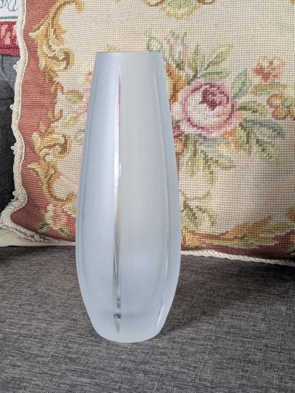 Frosted White Decorative Glass Vase - Home Accents